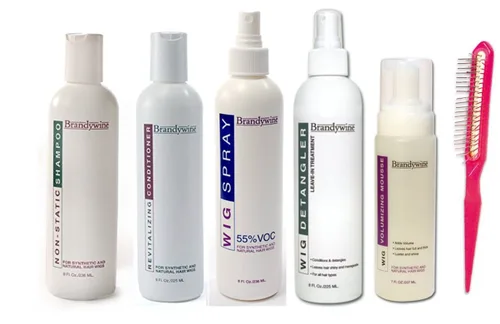 Miniatura 8 de Brandywine Productos para el cuidado del cabello sintético y humano (champú de 8 onzas, spray de cond. y peluca)