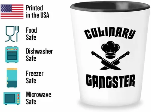 Miniatura 2 de Bubble Hugs Vaso de chupito de chef de 1.5 oz - Gángster culinario - Regalo de chef sueco Sous Chef Cocineros Cocina Gurú Restaurante Camarero