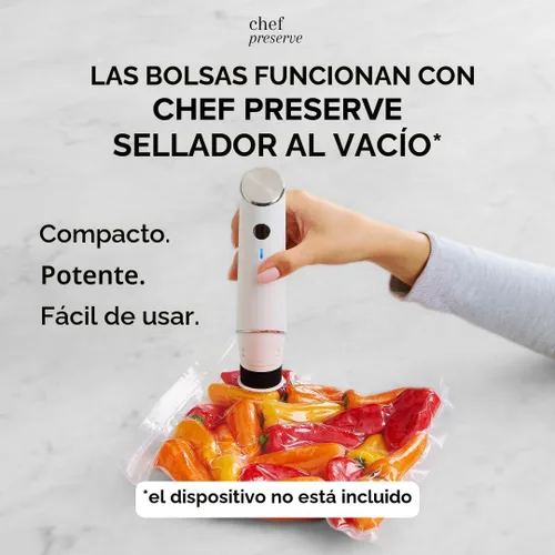 Miniatura 4 de Bolsas de sellado al vacío reutilizables Chef Preserve para alimentos – 60 bolsas de almacenamiento de alimentos sin BPA, congelador, microondas