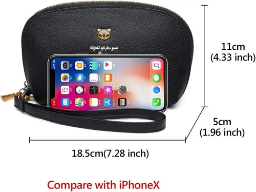 Miniatura 2 de Carteras de cuero para mujer, cuero genuino RFID bloqueo caja de regalo embalaje