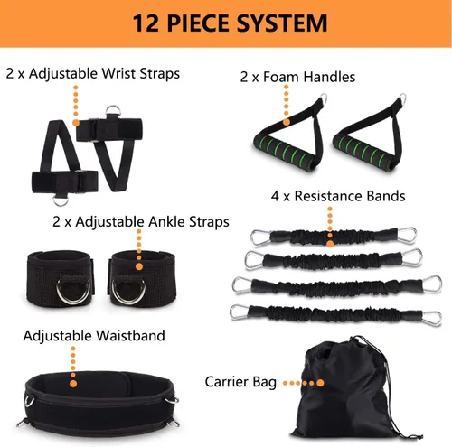 Miniatura 2 de Boxing Resistance Bands MMA Boxing Training Equipment Gear with Handles/Ankle Cuff/Belt for Men,Shadow Boxing Accessories for Kicks Full Body