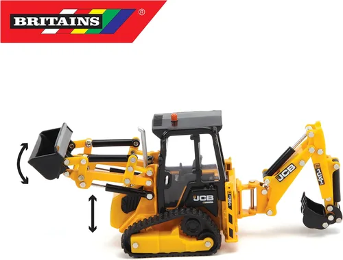 Miniatura 2 de Britains JCB Farm Tomy Toys, retroexcavadora de orugas, camión JCB 1CXT 132, juguete coleccionable, juguetes de granja a escala 132, adecuados