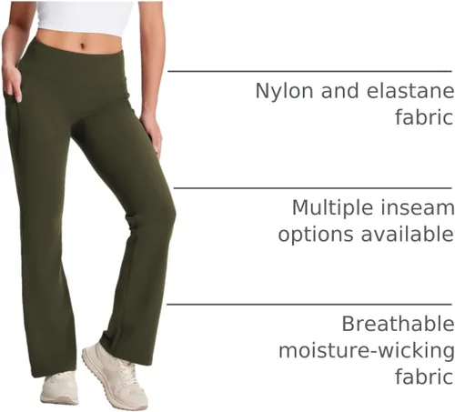 Miniatura 29 de Yogipace - Pantalones de yoga con bolsillos laterales para mujer, de 25/27/29/31/33/35/37 pulgadas, para descansar y para entrenamiento