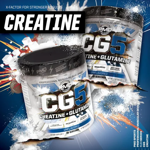 Miniatura 7 de PMD Sports CG5 Polvo Premium de Creatina y L Glutamina, Recuperación de Energía, Construcción de Músculo Delgado, Aumento del Rendimiento en Sin