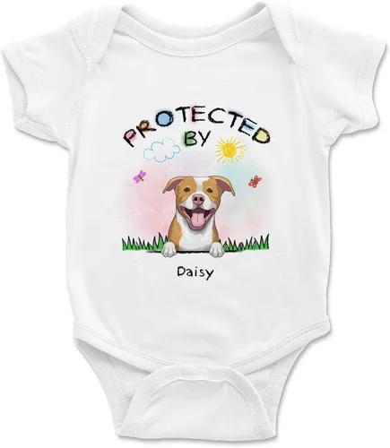 Gossby Enterizo personalizado para bebé niña niño – Regalo personalizado ropa de bebé con diseño de perro – 0-24 meses – 4 colores