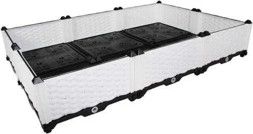 Miniatura 14 de BAOYOUNI - Juego de jardinera cuadrado para jardín elevado, maceta de plástico, caja de cultivo para verduras, hierbas, flores y plantas suculentas