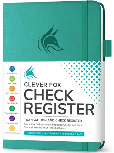 Miniatura 22 de Clever Fox Libro de registro de cheques – Registro de transacciones de lujo, libro de contabilidad contable, registro de cheques y libro de registro