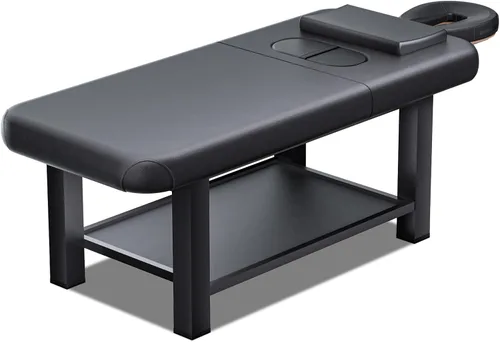 Miniatura 10 de Mesa de masaje estacionaria con espuma viscoelástica, mesa de tatuaje de masaje con altura ajustable, cama facial para esteticista, piel sintética