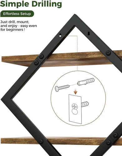 Miniatura 7 de Bamworld Estantes flotantes para macetas de pared para plantas de interior, estantes colgantes, soporte para plantas, decoración de pared, soporte