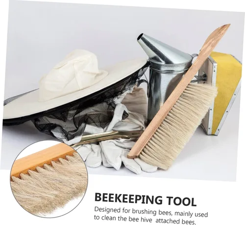 Miniatura 9 de SUPVOX Cepillo de abeja resistente con mango de madera para apicultores para mantenimiento de colmenas