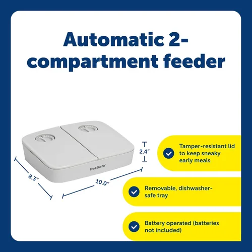 Miniatura 3 de PetSafe Analog 2 Comedero Programable para 2 Comidas para Mascotas, Comedero Automático para Perros y Gatos - Dispensador de Comida Seca