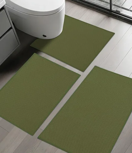 Miniatura 10 de YIHOUSE Juego de 2 tapetes de baño ultrafinos de secado rápido, tapete de baño absorbente para baño, antideslizante, lavable a máquina (beige)