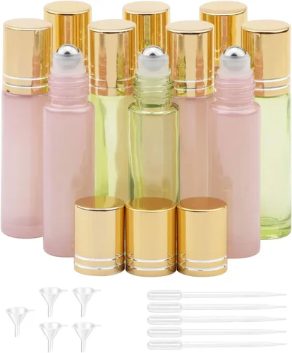 Miniatura 8 de Kesell Paquete de 10 botellas de vidrio de 0.3 fl oz, Azul perla y morado, Moderno