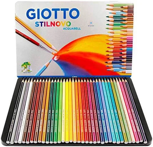 GIOTTO Stilnovo Acquarell - Lápices de acuarela, 36 colores surtidos, ideales para niños, fiestas y escuelas