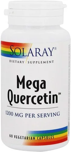 Solaray Mega Quercetina, apoyo sano sano e inmunológico y activador AMPK, rutina, hesperidina y bromelina, 60 cápsulas vegetales