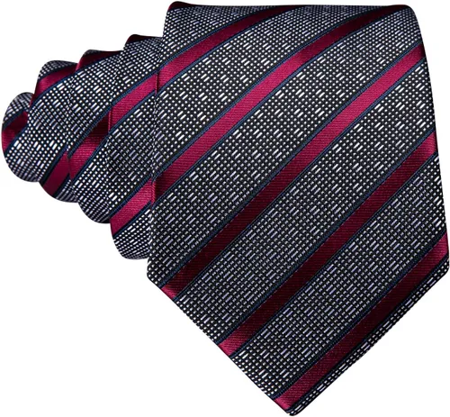 Miniatura 293 de Barry.Wang Juego de corbatas para hombre, corbata de seda a rayas, tejido a cuadros, gemelos formales, negocios, boda
