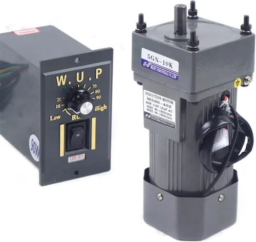Miniatura 22 de Motor de engranajes eléctrico 110V 250W 10K Monofásico de alto par motor reductor de engranajes de CA 0-135 RPM Controlador de velocidad variable
