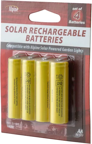 Miniatura 11 de Alpine Corporation AA Ni-CD Baterías recargables de repuesto para luces de jardín alimentadas por energía solar, juego de 4