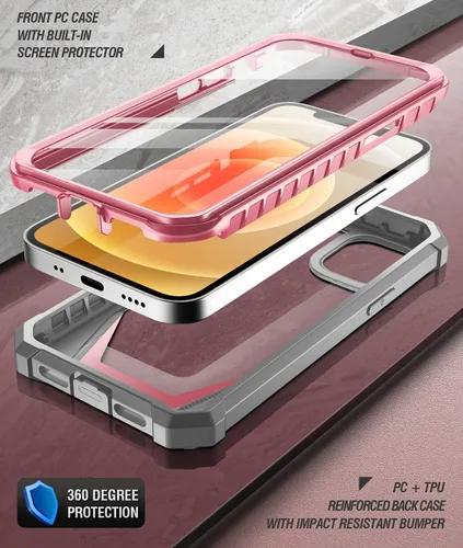 Miniatura 3 de Poetic Guardian Series - Funda para iPhone 12 mini de 5.4 pulgadas, híbrida de cuerpo completo, reforzada a prueba de golpes, resistente