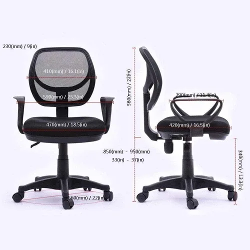 Miniatura 2 de Round Back Office Chair Staff Student Dormitory Home Arched Computer Chair Mesh Lifting Swivel Chair Backrest Staff Chair