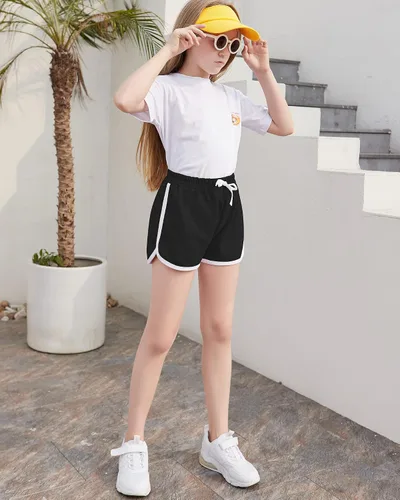 Miniatura 2 de BOOPH 3Pc Girls Athletic Shorts Active Running Dolphin Shorts