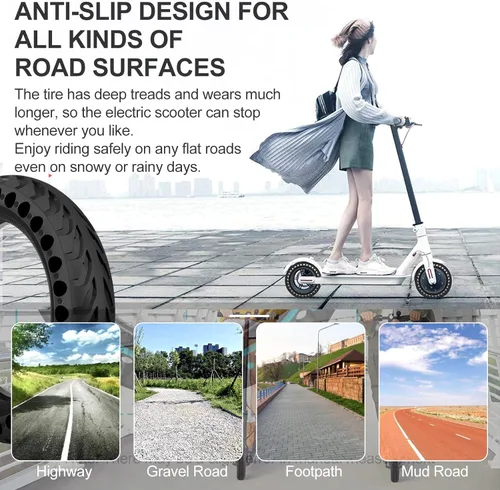 Miniatura 7 de BANGTING 2 neumáticos sólidos de 8.5 x 2 pulgadas para scooter eléctrico, neumático de 8 1/2 x 2 para Gotrax GXL V2/XR/APEX, repuesto de neumáticos