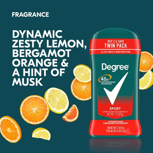 Miniatura 3 de Degree Men Antitranspirante Desodorante Original para Hombres, Paquete de 12, Protección contra el Sudor y Olor por 48 Horas, Sport 2.7 oz