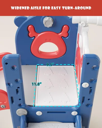 Miniatura 4 de XJD Tobogán 7 en 1 para niños pequeños de 12 a 36 meses, nueva actualización con golf, aro de baloncesto para juegos en interiores y exteriores