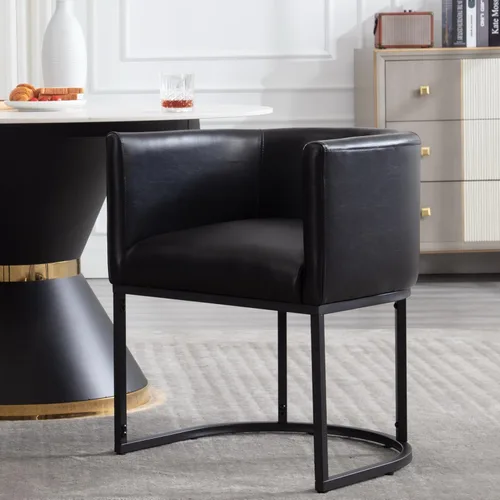 RIVOVA Silla de Comedor Tapizada, Sillón Lateral Moderno Tipo Barril Tapizado, Sillas de Comedor Tapizadas, Cómodo Sillón, Silla Lateral de Cocina