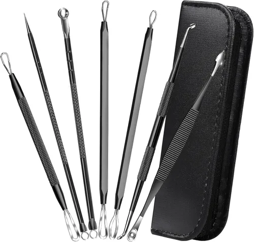 Miniatura 9 de Teenitor Kit de herramientas para reventar espinillas 7 en 1, removedor de puntos negros, extractor de espinillas, extractor de comedones para cara