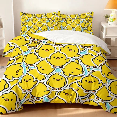 Miniatura 14 de Cute Bear Duvet Cover Set Twin, 3 Pieces Soft Neutral Bedding Calming Cozy Comforter Cover Set Minimal Kawaii Bedroom Decor Microfiber for Relaxing