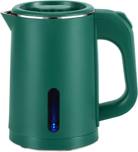 Miniatura 8 de Hervidor de té eléctrico pequeño de acero inoxidable, mini calentador portátil de agua caliente de 0.8 L, hervidor de café eléctrico de viaje