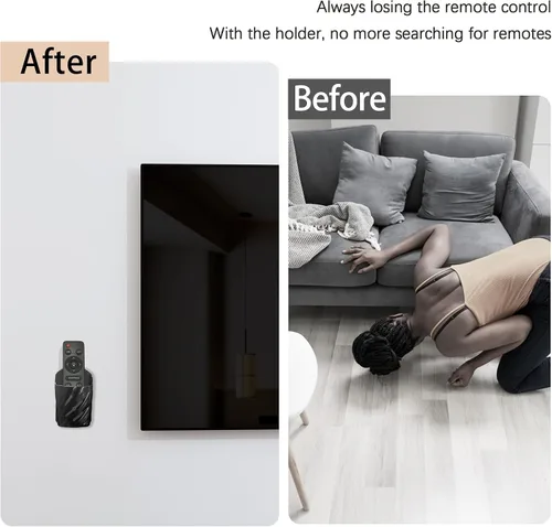 Miniatura 5 de Soporte de pared con control remoto, 6 unidades, elegante organizador remoto de plástico ABS, caja de almacenamiento para ventilador de TV, control