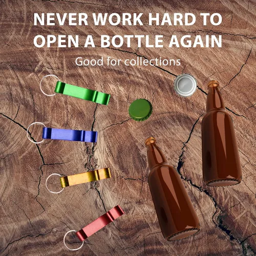 Miniatura 4 de Gadgetime USA Juego de 4 abridores de tapas de cerveza, abrebotellas para cerveza, refrescos, latas y tapas pop, ergonómico y duradero con llavero
