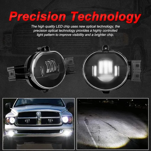 Miniatura 2 de Nueva Versión Luces Antiniebla LED para 2002-2008 Dodge Ram 1500, 2003-2009 Dodge Ram 2500/3500, para 2002 2003 2004 2005 2006 2007 2008 2009 Dodge