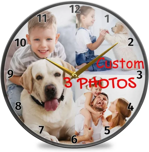 Miniatura 18 de Naanle Reloj de pared redondo con diseño de gato con pintura al óleo, Van Gogh, silencioso, sin tictac, funciona con pilas, para decoración