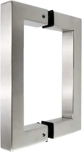 Miniatura 8 de Tirador tubular de acero inoxidable de grado 304 para puerta de ducha (6 pulgadas, cuadrado, negro mate SSSP152B)