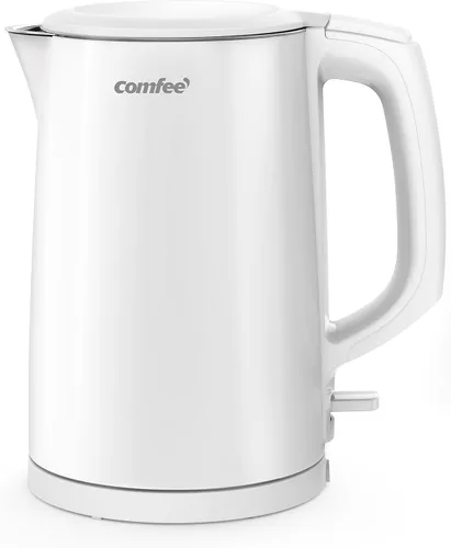 Miniatura 11 de COMFEE' Hervidor eléctrico de té de 1.7L de doble pared y caldera de agua eléctrica, 100% acero inoxidable interior y tapa y caño, tapa de dos Pared