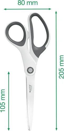 Miniatura 4 de Leitz Tijeras de titanio, para diestros o zurdos, 2.6 x 0.6 x 5.9 in, papelería de oficina, mango ergonómico, rango WOW, color blanco perla