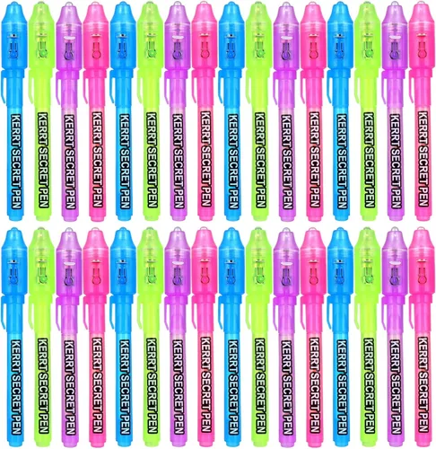 30 bolígrafos de tinta invisible con luz UV, bolígrafos espía con mensaje secreto, marcadores de tinta invisible mágica, recuerdos de fiesta para