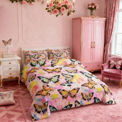 Miniatura 16 de Castle Fairy Daisy Florals Comforter Set Twin Size,Hippie Flowers Bedding Set,Kids Boys Adults Bedroom Decor,70s Retro Floral Super Soft Duvet