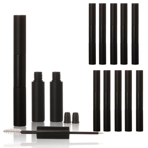 COSIDEA 10 tubos vacíos de 5 mlx2 de doble extremo para rímel y delineador de ojos, tubo de rímel 2 en 1 de 0.3 fl oz y varita para botella de