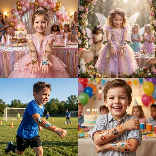Miniatura 6 de Tatuajes para niños, más de 350 estilos mixtos (37 hojas), juego de calcomanías temporales de tatuajes, regalo para niñas y niños, dinosaurios