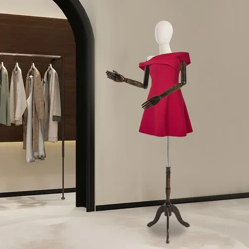 Miniatura 2 de Exhibición de la forma del vestido femenino Forma de vestido de torso de maniquí femenino Modelo de vestido de costura con brazos desmontables