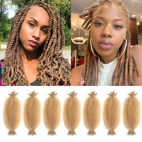 Miniatura 71 de 3 paquetes de cabello trenzado Marley Twist de 8 pulgadas, cabello afro twist elástico preseparado para rastas suaves de imitación, cabello
