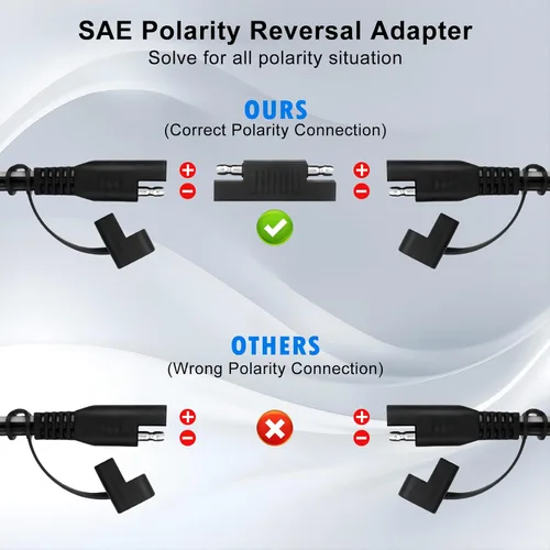 Miniatura 4 de Enchufe para encendedor de cigarrillos de 10 pies 14 WG 12 V a SAE Adaptador de liberación rápida Cable de carga con fusible de 20 A y luz LED