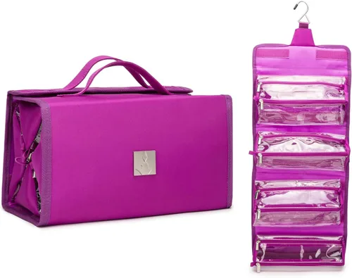 Miniatura 2 de ROYALFAIR Bolsa de maquillaje enrollable, bolsa de aseo de viaje para mujer con 4 bolsas transparentes aprobadas por la TSA, organizador de viaje