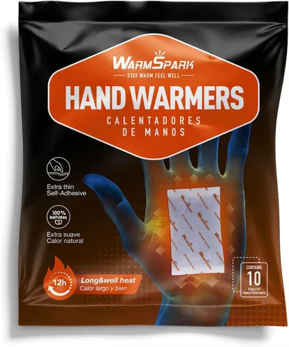Calentadores de Manos Desechables de Un Solo Uso Activados por Aire para Manos, Dedos de los Pies y Cuerpo - Hasta 12 Horas de Calor - WarmSpark