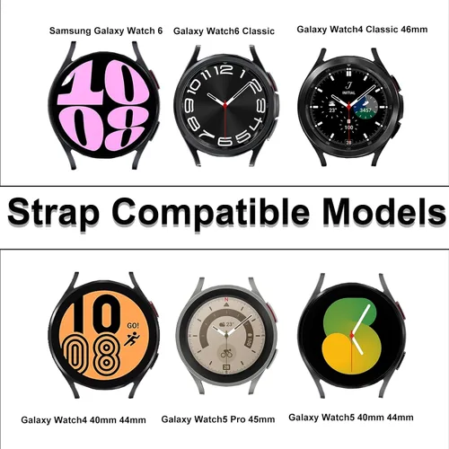 Miniatura 4 de Correa de 0.78 pulgadas compatible con Samsung Galaxy Watch 6/Watch 6 Classic/Watch 5/5 Pro/Watch 4 1.575 pulgadas/1.732 pulgadas/Watch 4 Classic