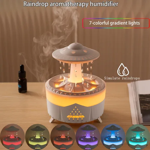 Miniatura 4 de Humidificador de Gota de Lluvia para Dormitorio Habitación Grande - Humidificadores de Aire y Difusor de Aromaterapia, Humidificador Ultrasónico
